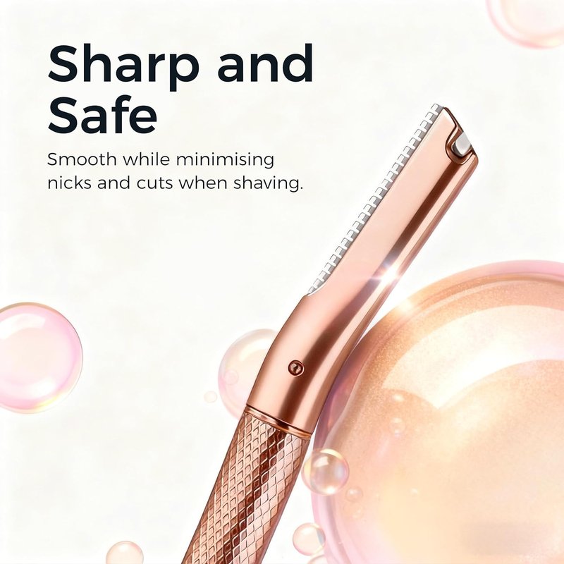Eyebrow Razor - Precision Face Trimmer for Women & Men | 6-Blade Rose Gold Shaper