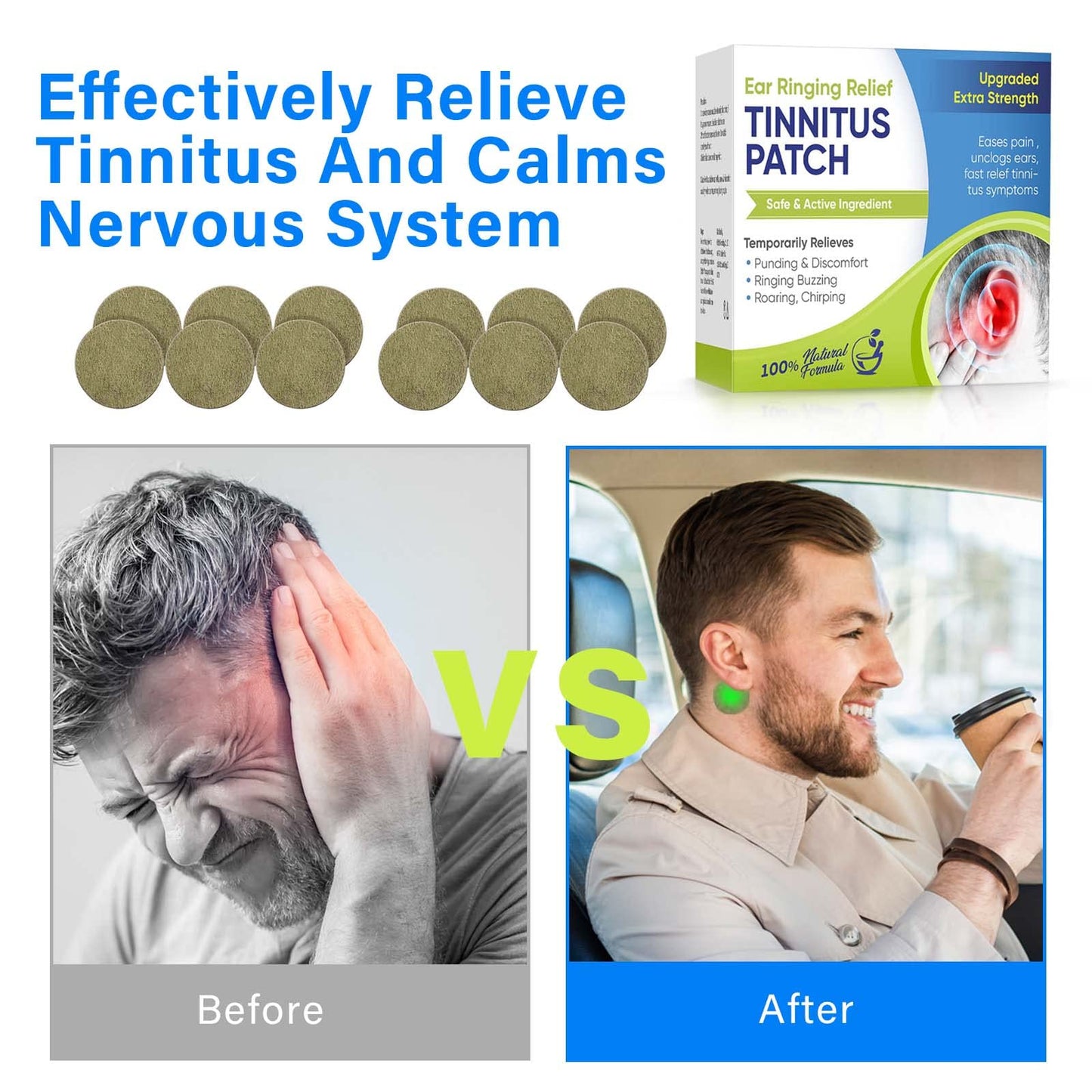 Tinnitus Relief for Ringing Ears | Natural Herbal Support for Ear Comfort & Soothing Rêlief | Help Quiet The Noise & Support Focus, for Men & Women, 50 PCS