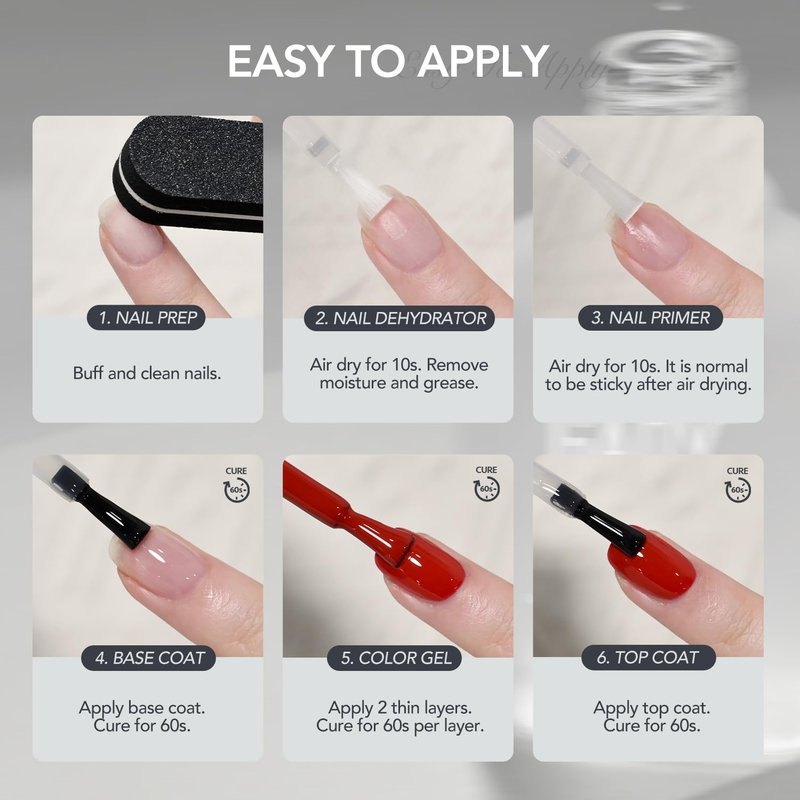 GAOY Nail Dehydrator and Primer, 2 Pcs Acid-Free Natural Nail Prep Dehydrate and Bond Primer Set, for Gel Nail Polish