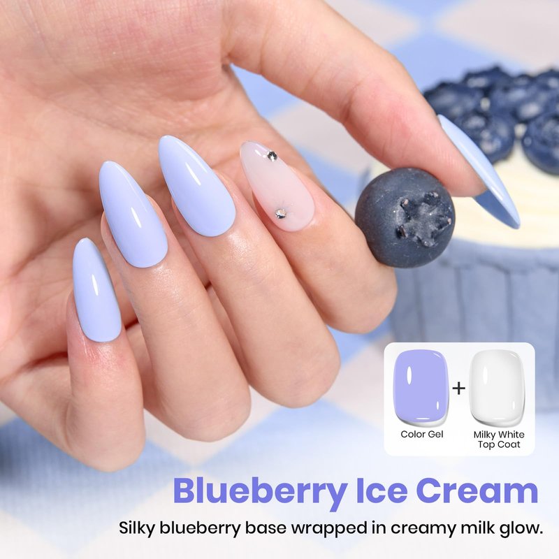 Beetles Milky White Gel Top Coat 15ML - 2-in-1 No Wipe Top Coat Gel Nail Polish Non Yellowing White Shine Finish and Long Lasting, Soak Off UV LED Nail Lamp, Nails Art Design Manicure Gifts for Women