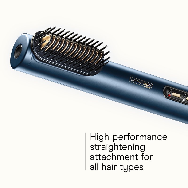 Infiniti PRO CONAIR DigitalAIRE Hair Dryer Drying Wand, Straightener and Styler, Ionic All-in-One Digital Motor Blow Dryer, Includes 3 High-Performance Attachments, Dark Blue