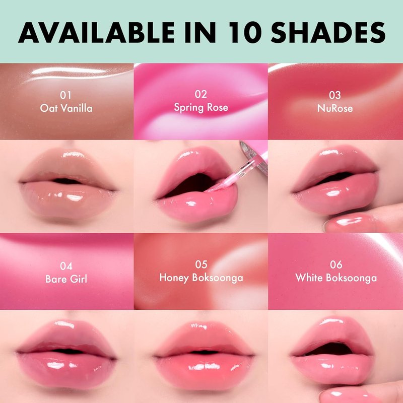 Amuse SEOUL Jel-Fit Tinted Lip Gloss (01 OAT VANILLA) - Ultra Shine Plumping Lip Stain, Hydrating Volumizing Lip Tint, Non-Sticky, Long Lasting Glossy Finish, Vegan, K-Beauty Makeup | High Shine, Buildable Color