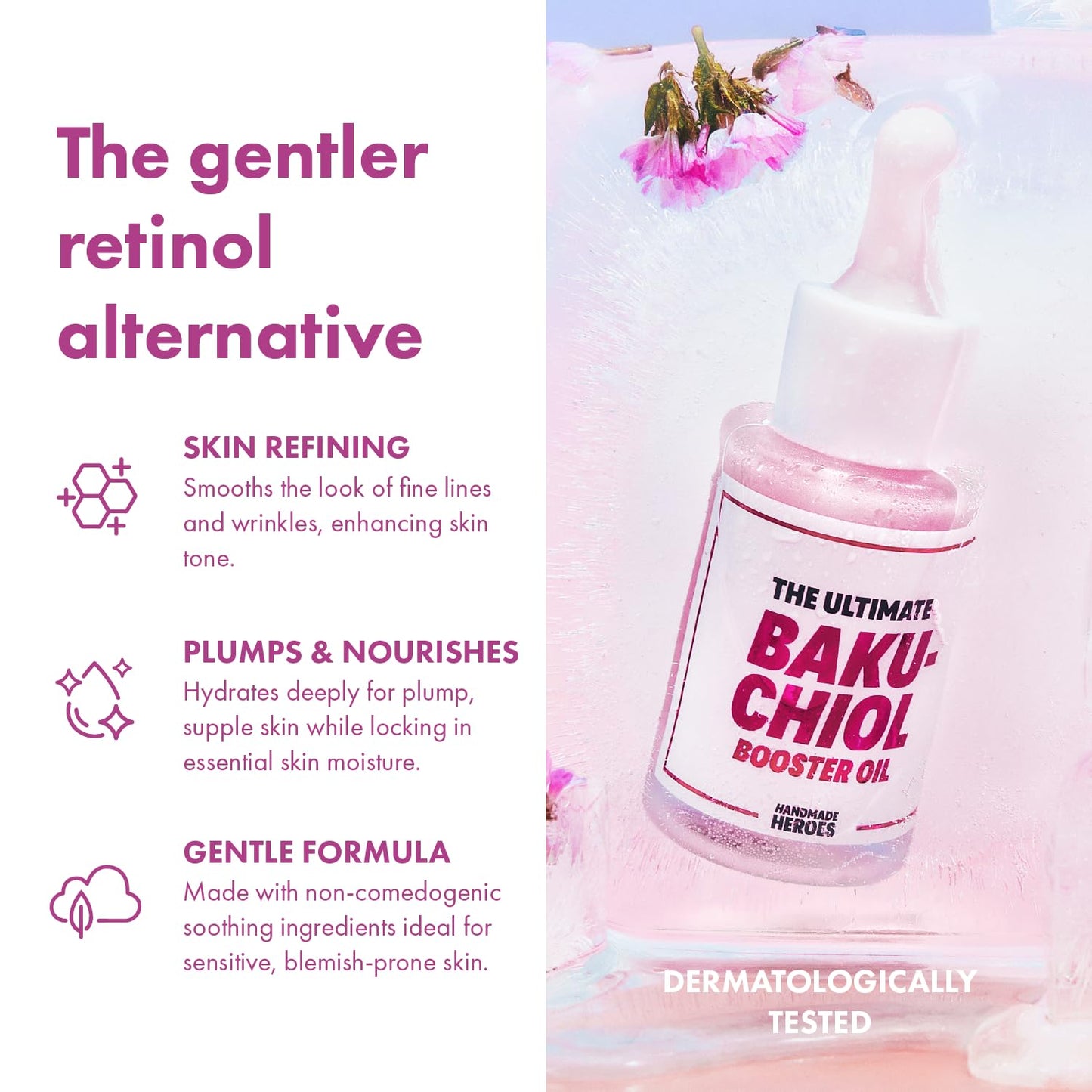 Handmade Heroes 2% Bakuchiol Oil Lifting and Firming Oil for Guasha Neck, and Décolleté, All Natural Retinol Alternative For Radiant and Line Smoothing 0.75oz