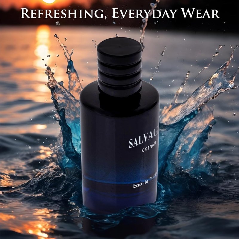 Salvage Extrait Eau De Parfum for Men Top Notes of Grapefruit & Heady Spices Base Notes of Lavender Essence & Rich Wood Cologne for Everyday Wear, Work Days, Romantic Date Elegant 100ml Bottle