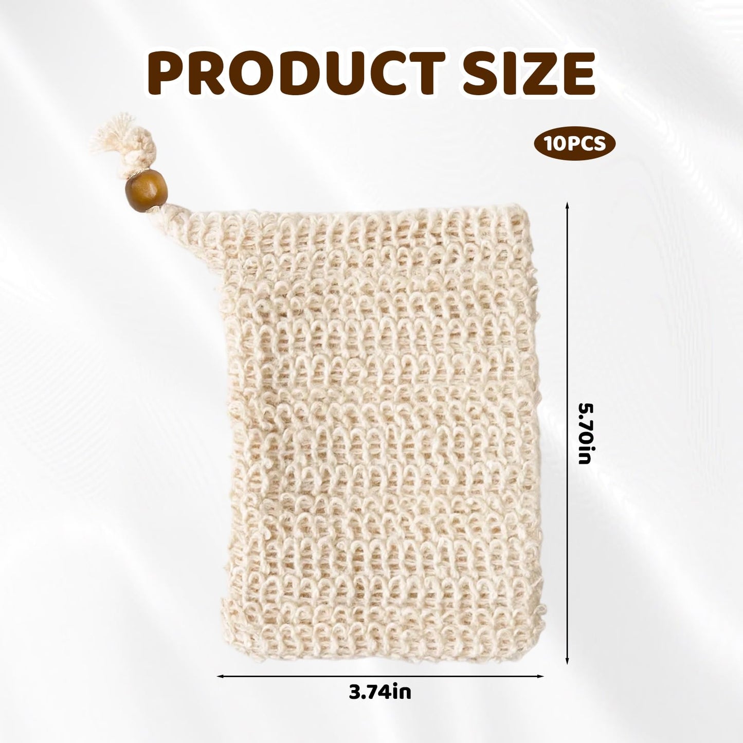 Natural Mesh Soap Bag, 10 Pack Soap Saver Bags, Bar Soap Pouch with Durable Mesh, Matador Soap Bag for Travel and Home Use, Hangable Soap Saver for Shower, 9.5 x 14.5 cm