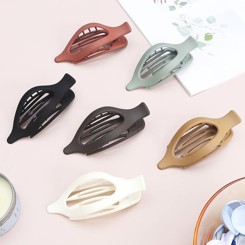 CHANDAT Flat Hair Clip 6 pcs Lay Down Claw Clips Hair Accessories for Women -Basic