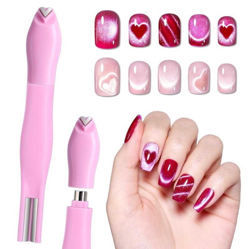 Beetles Cat Eye Magnet for Nails - 3-in-1 Magnetic Nail Art Tool for Gel Polish | Heart, French, Stripe Effects