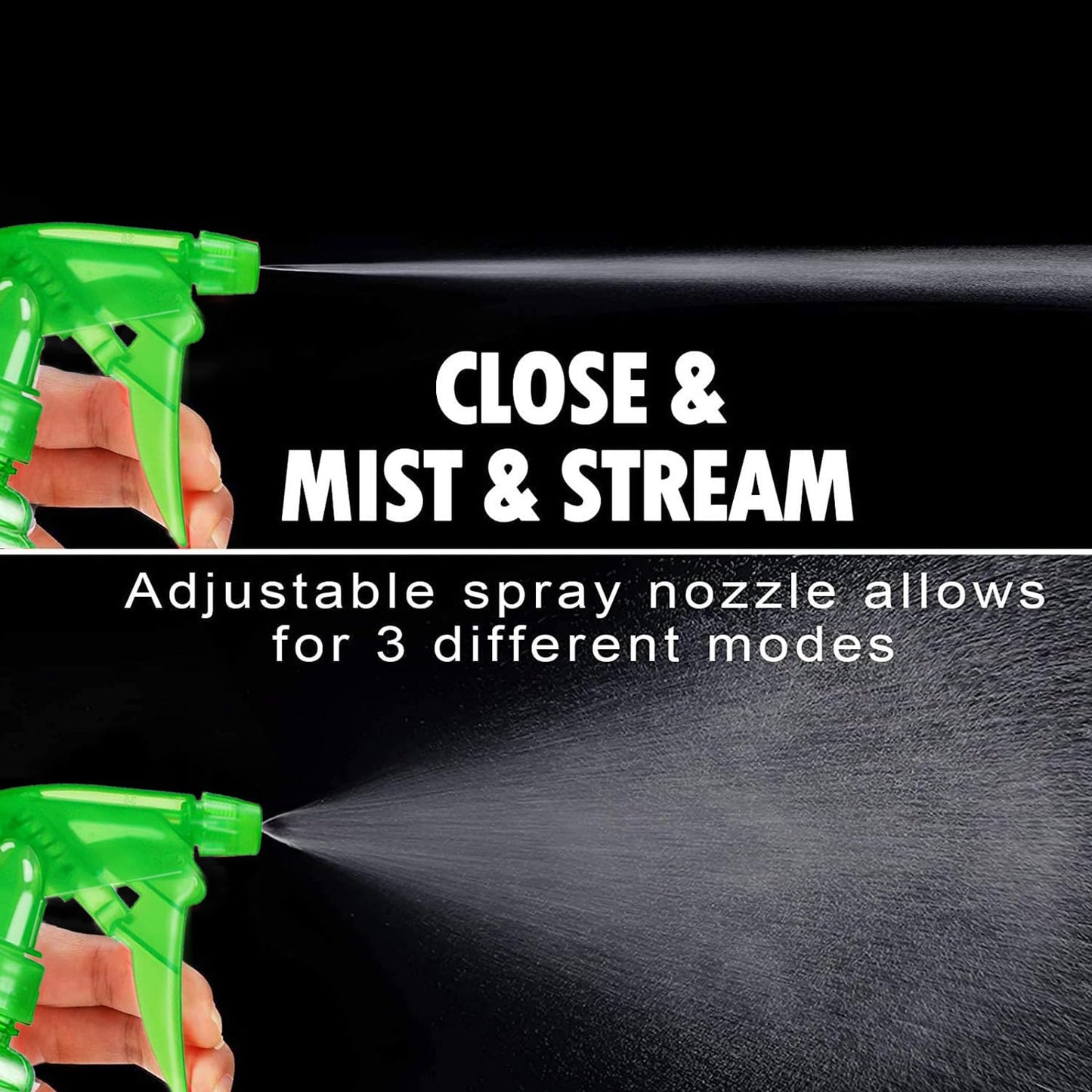Skiennix Spray Bottles - 16 oz Mist/Stream - 3 Pack, Sturdy & Leak Proof, BPA Free, Ideal for Cleaning & Plants