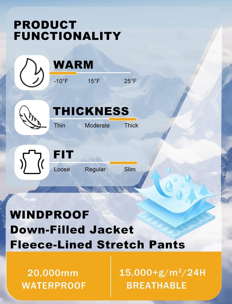 GSOU SNOW Womens Ski Suits Down One Piece Snowsuit Snowboard Jumpsuit Insulated Windproof Outdoor Winter Sports