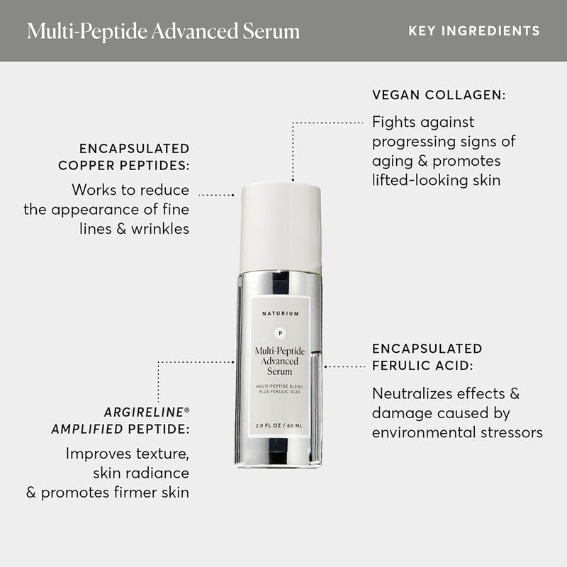 Naturium Multi-Peptide Serum - Firming & Smoothing Face Treatment for Fine Lines | 2 oz
