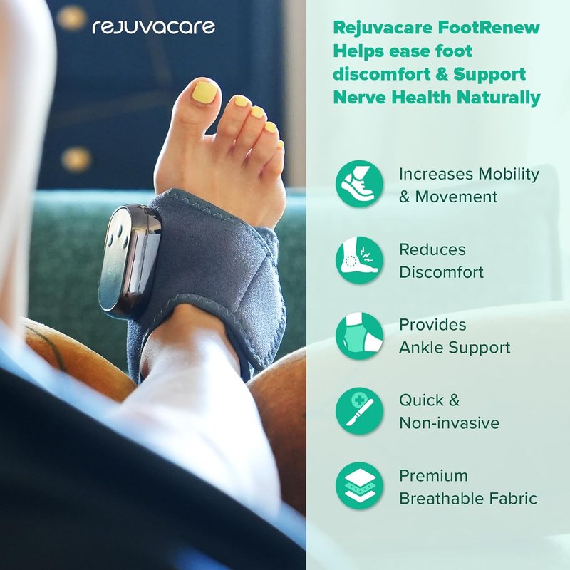 Rejuvacare Foot Renew Massager - Triple Method Relaxation Support for Feet & Ankles | Home Use, 1 Piece