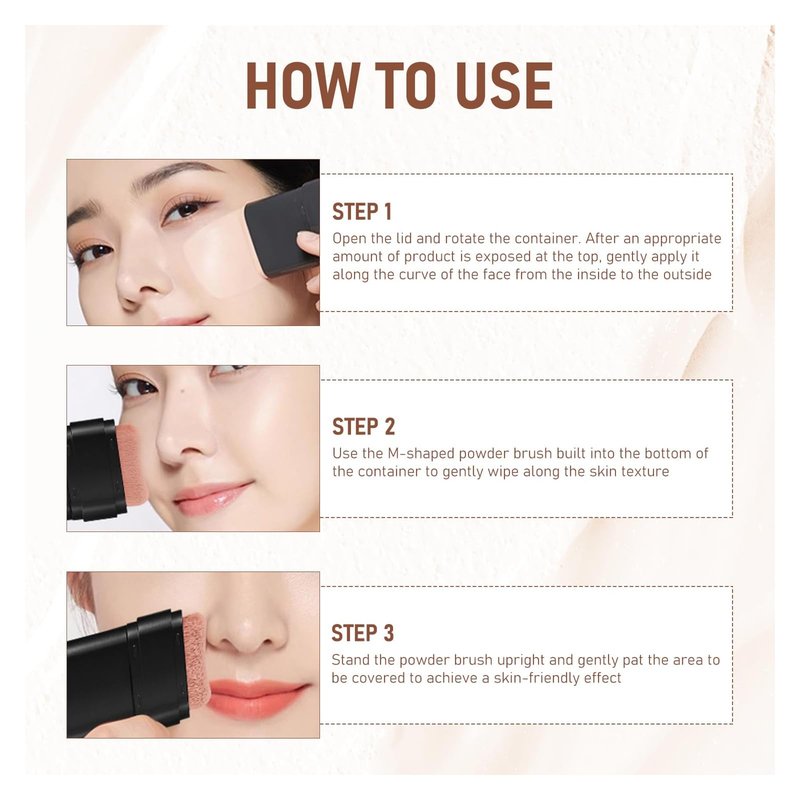 Flawless Eraser Foundation Stick, Korean Hydrating Foundation Stick with Built-In Brush, Lightweight Buildable Medium-to-Full Coverage for Natural Finish (Ivory, 1pcs)