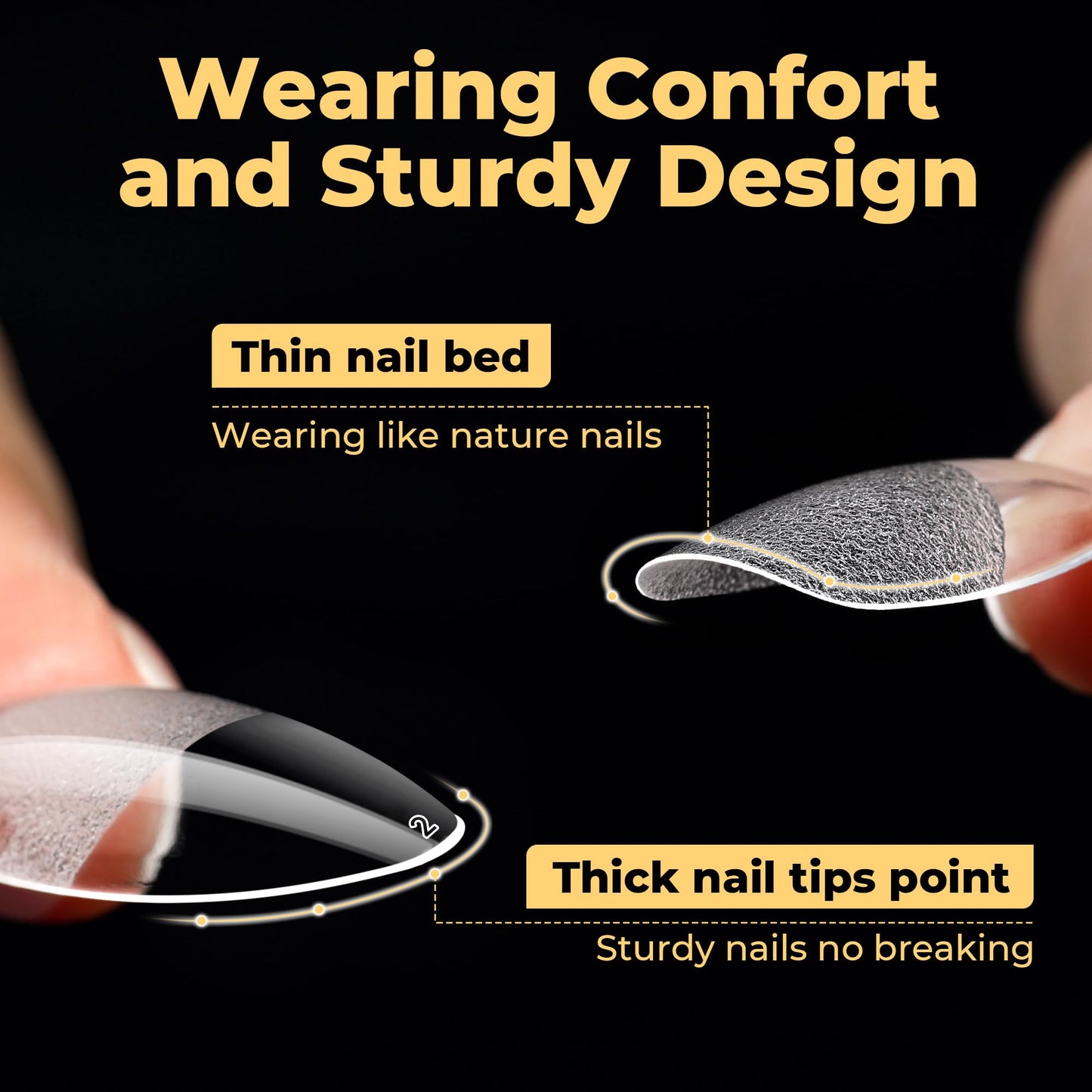 UNA GELLA Medium Almond Nail Tips, Pre Etched Almond Gel Nail Tips, 240pcs Soft Gel Full Cover Clear Press on Fake Nails for Nails Extensions No C Curve DIY Salon at Home 12 Sizes