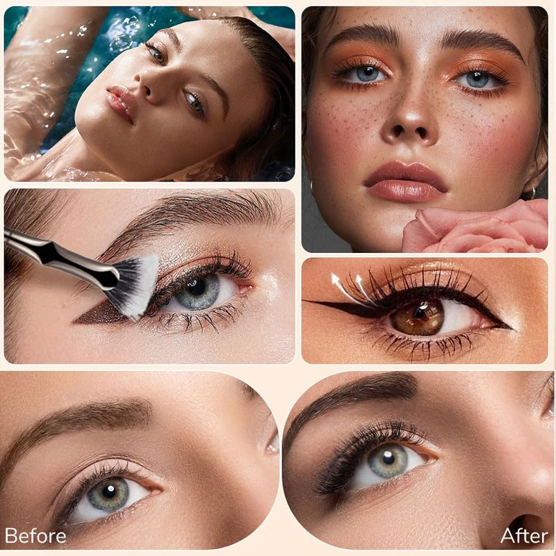 Folding Angle Scalloped Lash Brush,Mascara Brush Eyelash Comb Separator for Upper Lower Eye Lash,Foldable Curled Eyelash Brush Eye Makeup Tools (1 PCS)