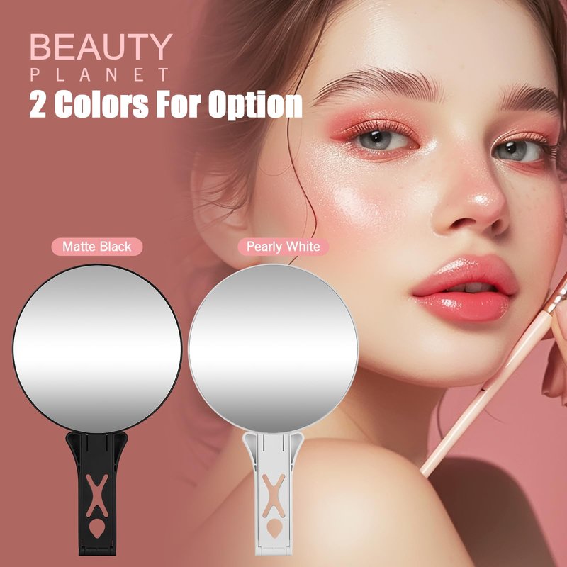 Magnifying Mirror 30X/5X Double Sided Hand Mirror, Precision Makeup at 30X Magnification & Overall View at 5X，Travel Handheld Magnified Makeup Mirror with Handle & Table Stand, Vanity Cosmetic Mirror