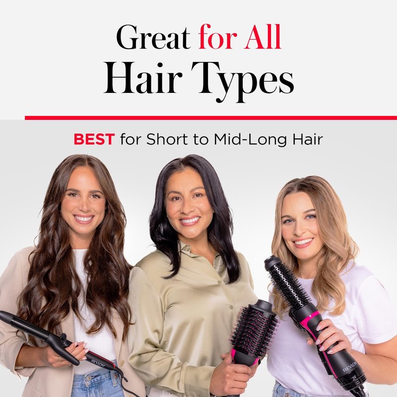 REVLON One Step Volumizer Plus Hair Dryer & Styler - Fast Salon-Style Blowouts, Travel-Friendly (Black)