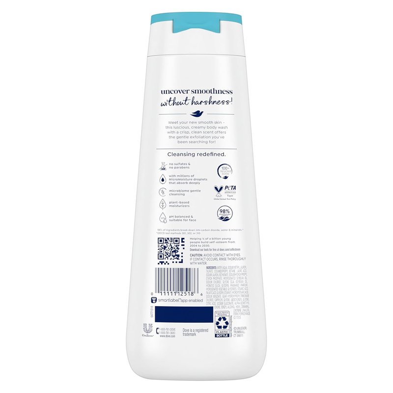 Dove Body Wash - Gentle Exfoliating Cleanser with Sea Minerals | 20 oz Moisturizing Formula for Soft Skin