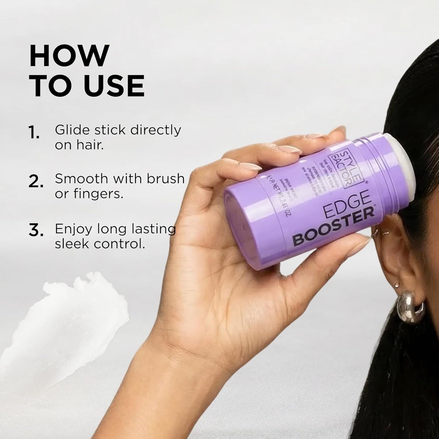 Style Factor EDGE BOOSTER Hair Wax Stick Pomade - Strong Hold for Flyaways & Edges | Raspberry Scented