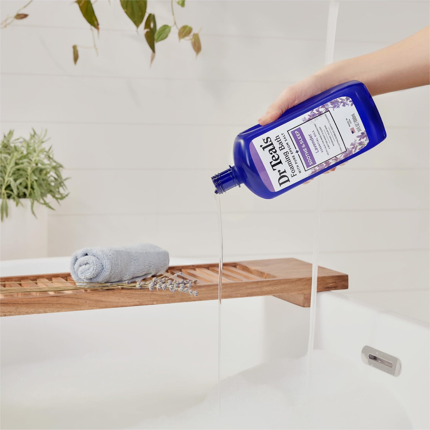 Dr Teal's Foaming Bath with Pure Epsom Salt, Soothe & Sleep with Lavender, 34 fl oz (Pack of 2)
