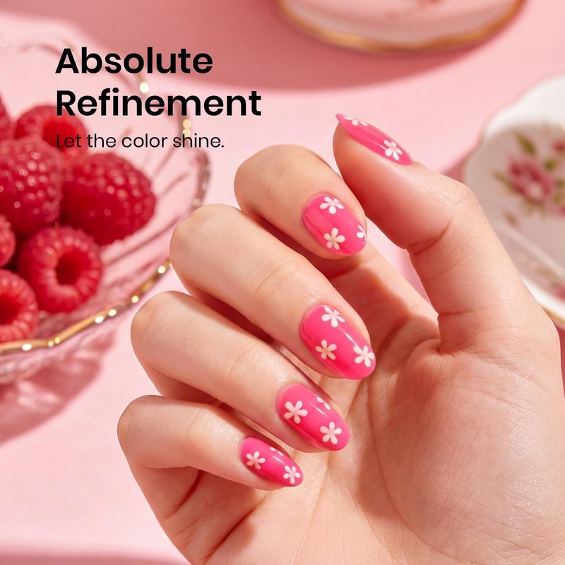 Beetles Hot Pink Gel Polish - Raspberry Mousse 15ML/0.51Fl Oz, Neon Pink Gel Nail Polish, Same Color Bottle, Soak Off UV LED Lamp Summer Nails Art, Long-Lasting Manicure Salon DIY Neon Nails Home
