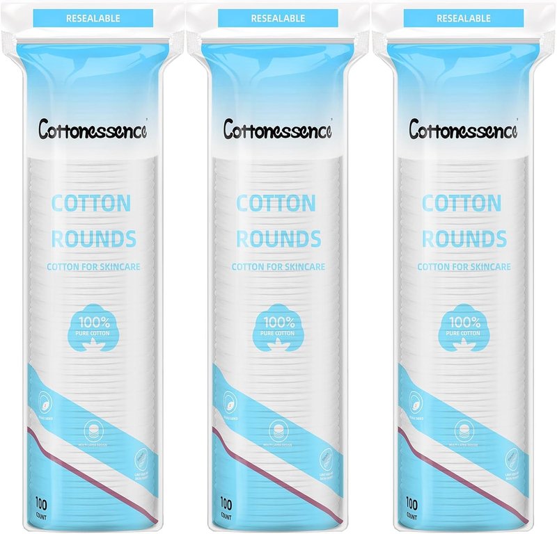 Cotton Rounds for Facial Cleansing | 100% Pure Cotton, Hypoallergenic Makeup Remover Pads - 300 Count, Lint-Free Multi-Layer Design