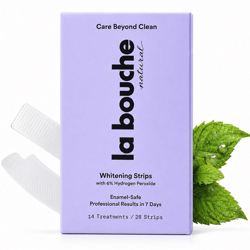 La Bouche Natural Teeth Whitening Strips, Professional Results, Maximum Whitening Power, Fresh Mint Flavor, 14 Treatments
