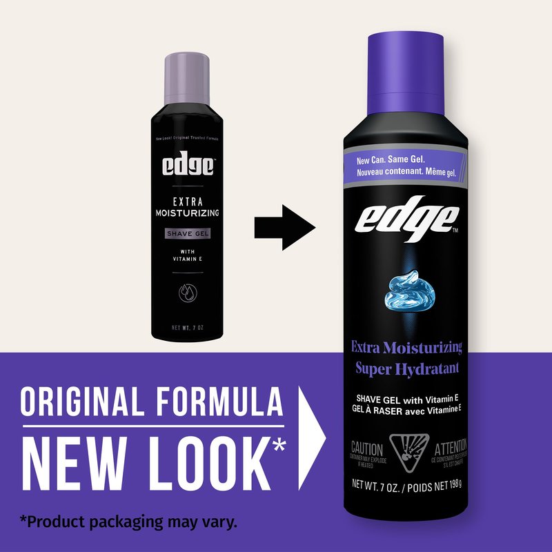 Edge Shaving Gel for Men, Extra Moisturizing with Vitamin E, (6 Pack) - Shave Gel For Men That Moisturizes, Protects and Soothes To Help Reduce Skin Irritation