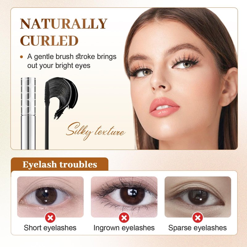 Mascara for Older Women 60 Plus, 2026 New Mascara Volume and Length for Mature Women with Thinning Lashes, Non Clumping Waterproof Long Wear (Black)