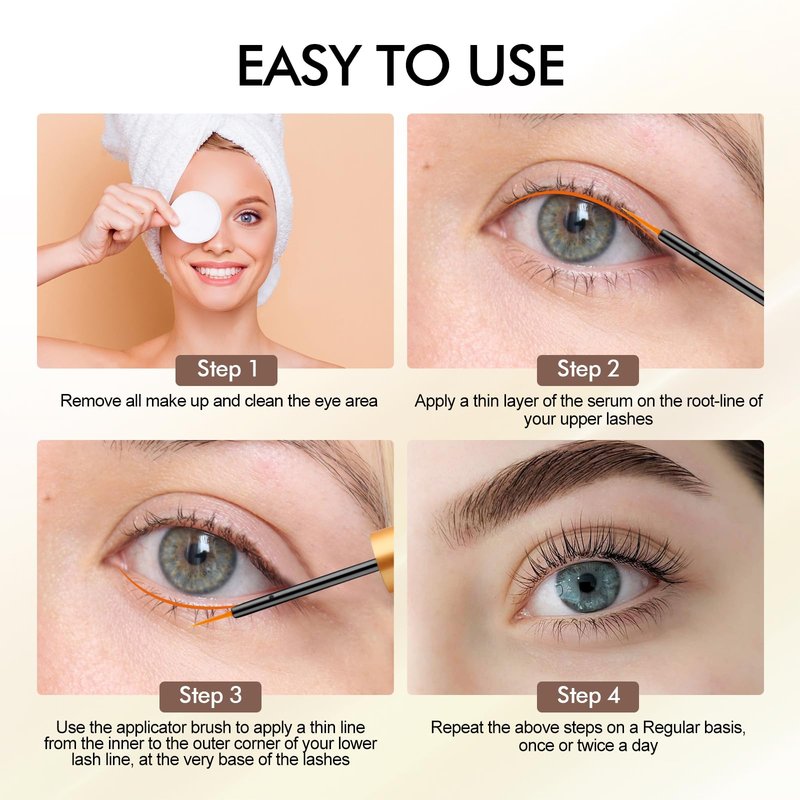 Simpout Eyelash Growth Serum - Fuller & Longer Looking Eyelashes Lash Enhancing Serum for Natural Lashes or Lash Extensions, Vegan & Cruelty-Free (Gold)