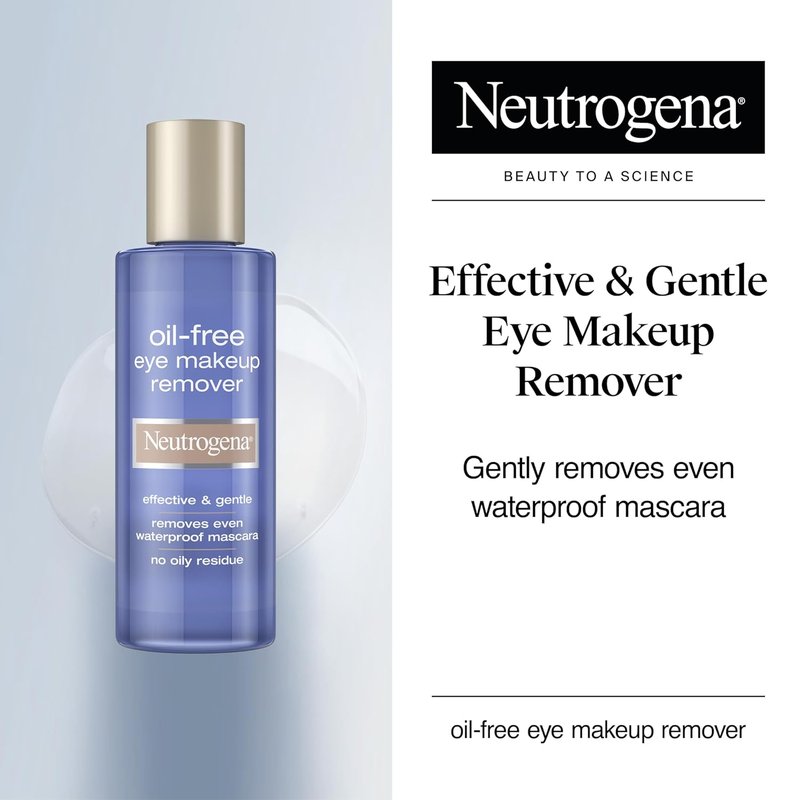 Neutrogena Gentle Oil-Free Eye Makeup Remover | Waterproof Mascara Cleanser, 3.8 fl. oz