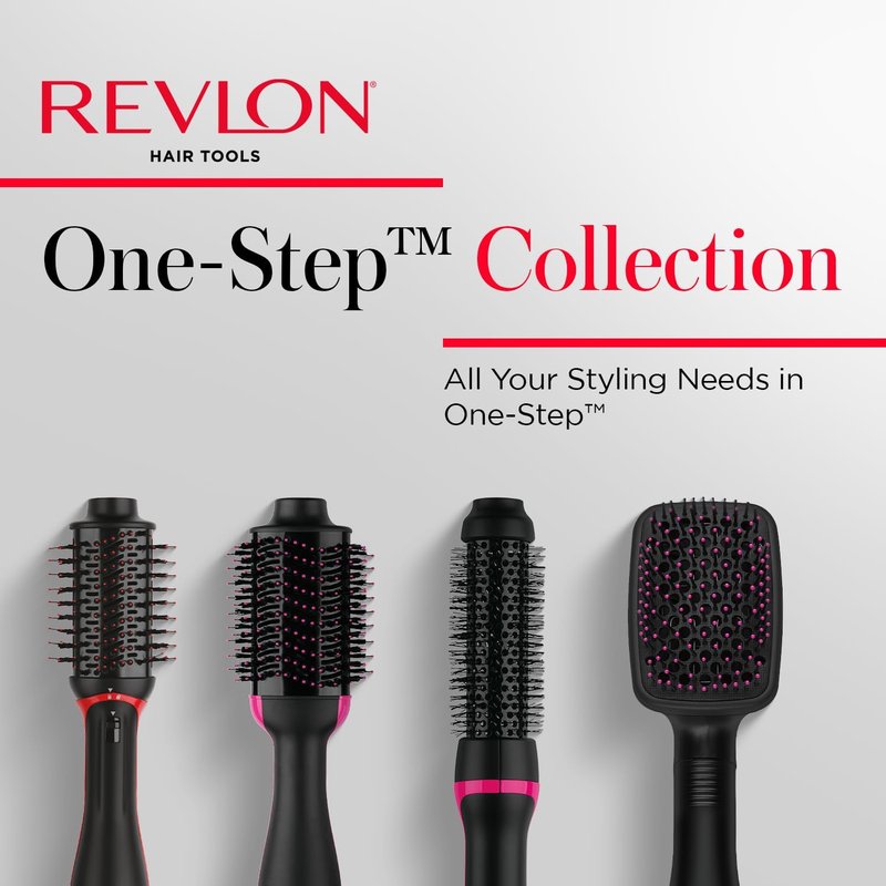 REVLON One-Step Volumizer Hair Dryer & Styler - Effortless Salon-Style Blowouts | Less Frizz, More Shine, Black (Pack of 2)