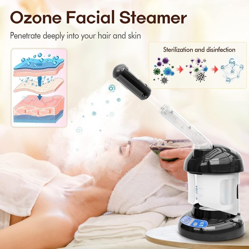 Kingsteam Hair Steamer - 2 in 1 Ozone Facial Steamer for Home & Salon Use | Personal Care Device