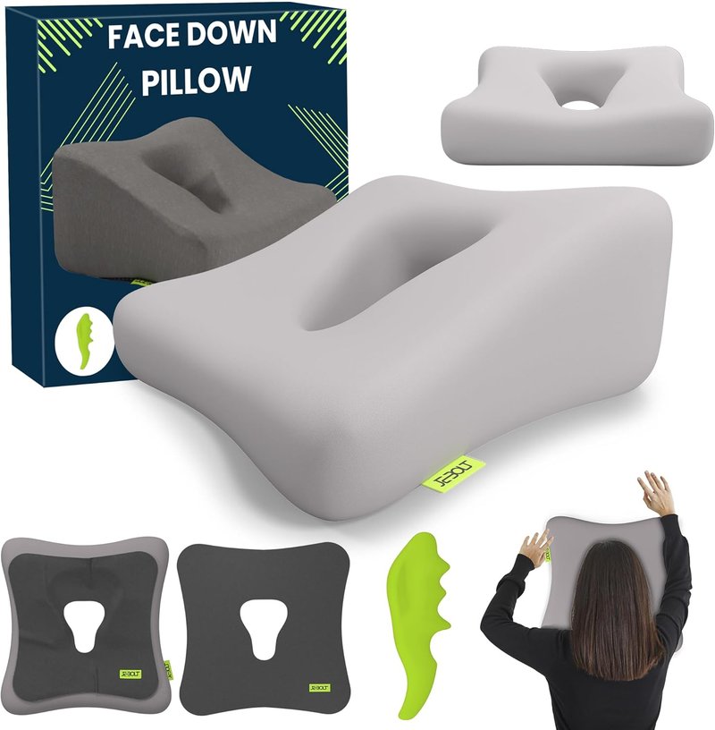 Skiennix Face Down Pillow - Comfortable Headrest for Massage Tables | Includes 2 Covers & Gua-Sha Tool