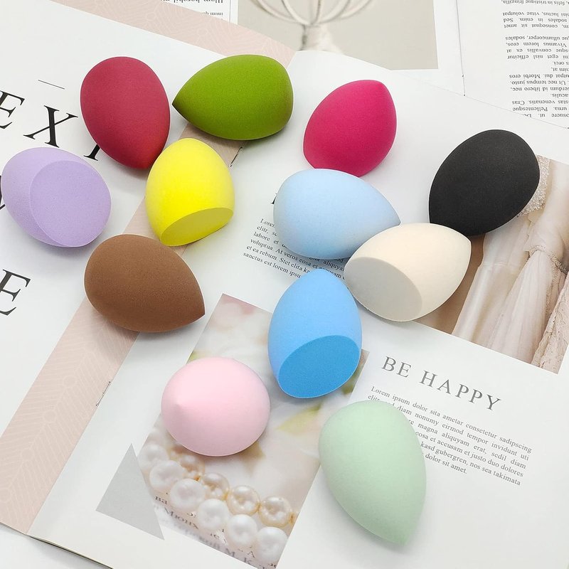 Skiennix 12-Piece Makeup Sponge Set - Latex-Free Flawless Soft Blenders for Powder & Liquid Applications