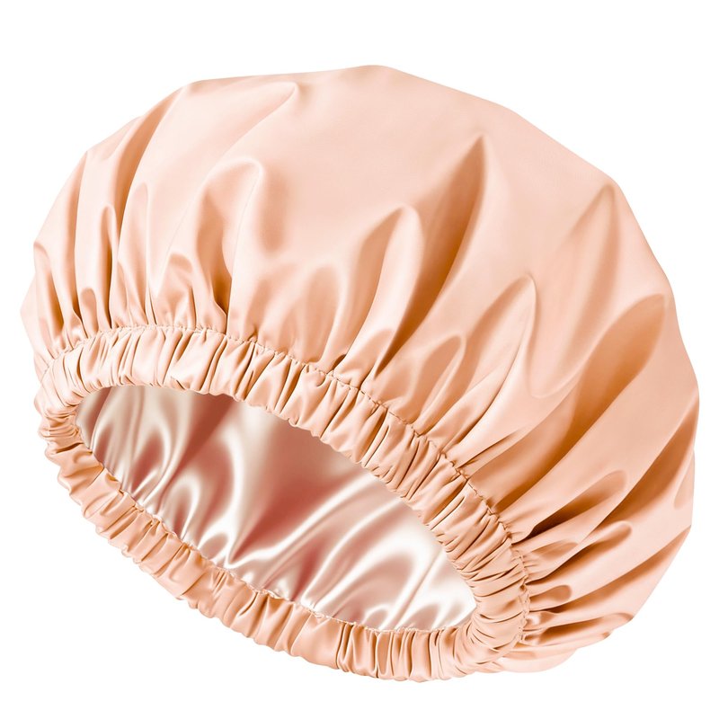 Doitory Shower Cap for Women, Reusable Waterproof Shower Cap Satin Lined with Soft Elastic Band, Large Washable Bath Caps(Mint Green)