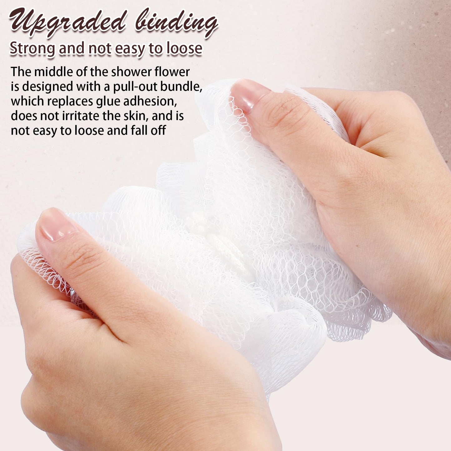 Suttmin 50 Pcs Loofah Sponge Bulk Mini Shower Sponge 3 Inch Loofahs Shower Pouf Mesh Showers Ball for Women Kids Men Exfoliating Bath Scrubber Travel Size Showers Gift(White)