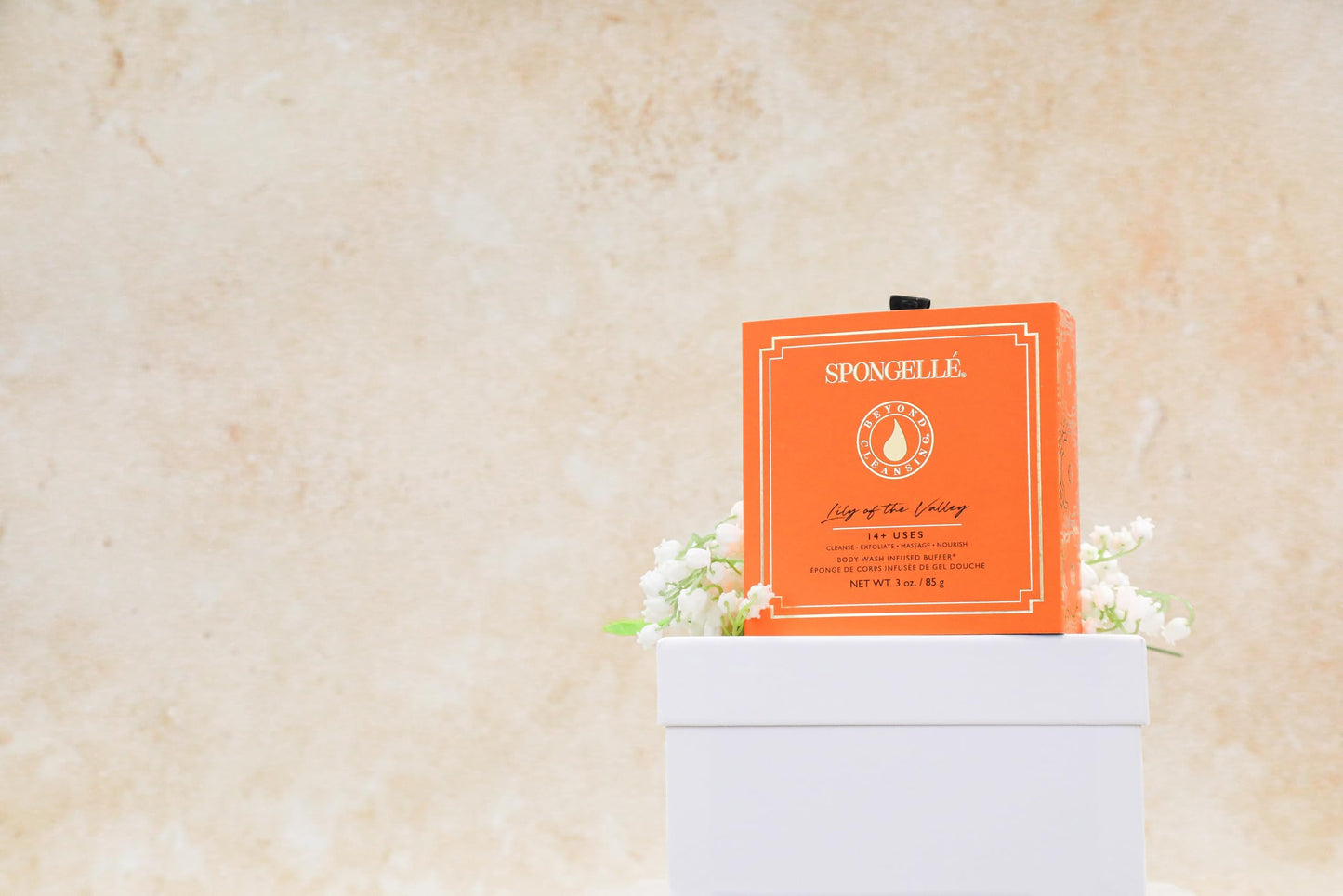 Spongellé Lily of The Valley Wild Flower Bath Sponge with Box for Mothers Day Gift | Built-in Body Wash & Body Scrubber, Shower Loofah Sponge for Women | 14+ uses