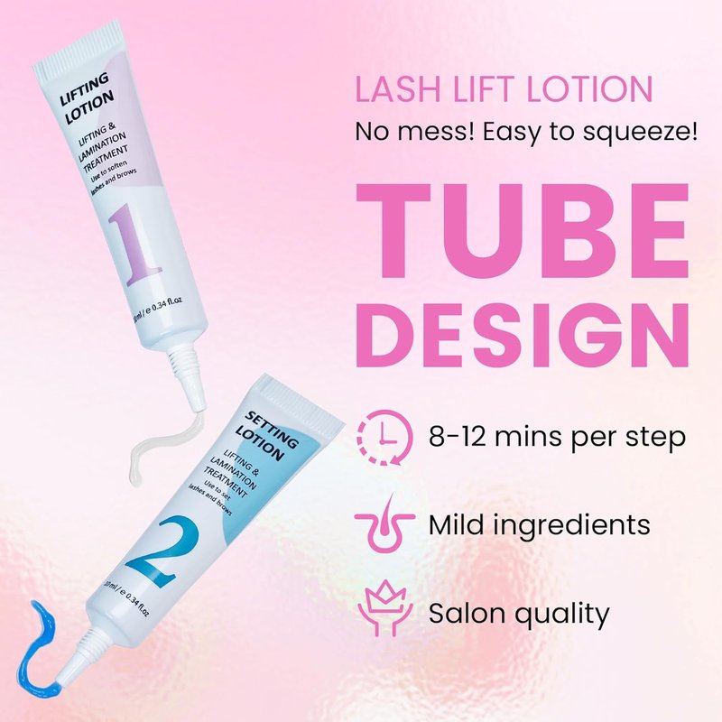 Skiennix Lash Lifting Solution - DIY Home Lash Lift Lotion in Precision Slim-Tip Tube for Waste-Free Application