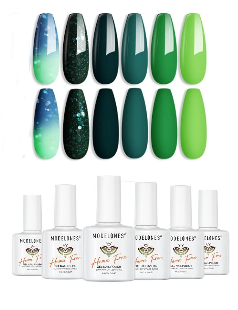 Modelones Gel Nail Polish Set - 6 Hema-Free Colors for Spring 2026 | Soak Off Manicure Kit