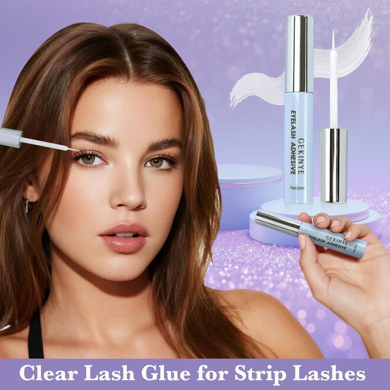 Lash Glue - Long-Lasting Waterproof Eyelash Adhesive for Strip Lashes | Clear 0.18oz