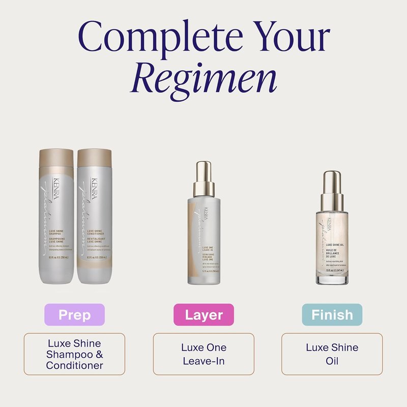 Kenra Professional Platinum Luxe Shine Oil - Gold Enriched Elixir for Enhanced Shine & Manageability | Thermal Protection Up to 450°F | Ideal for Medium to Coarse Hair