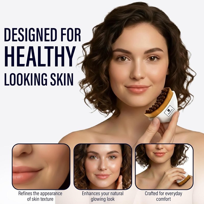 Lymphatic Contour Face Brush - Ultra Soft Bristles for Lymphatic Drainage | Ergonomic Design for Radiant Skin