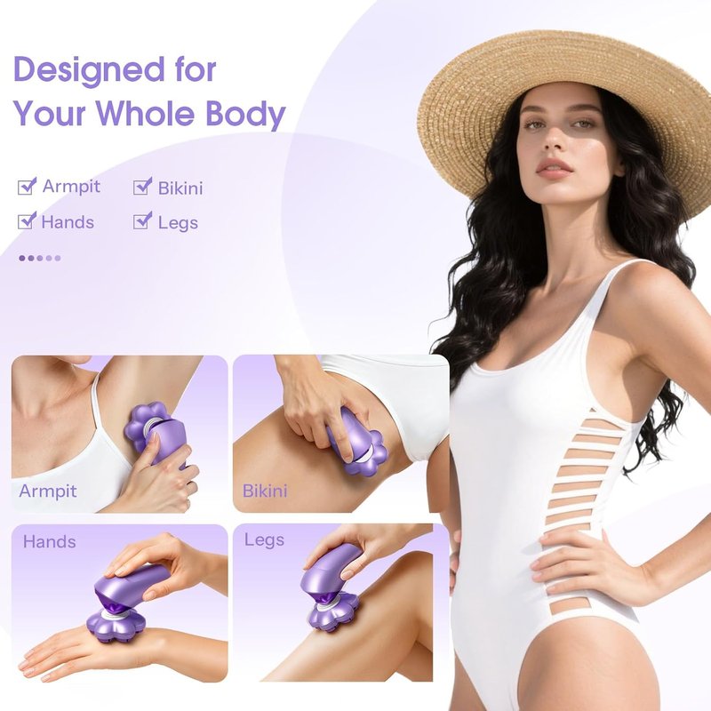Skiennix Electric Razor for Women - 5-in-1 Rechargeable Body Shaver | IPX7 Waterproof, Violet
