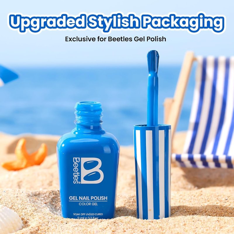Beetles Blue Gel Polish - Riviera Rush Navy Blue Nail Polish for Long-Lasting Summer Manicure | Soak Off UV LED Compatible