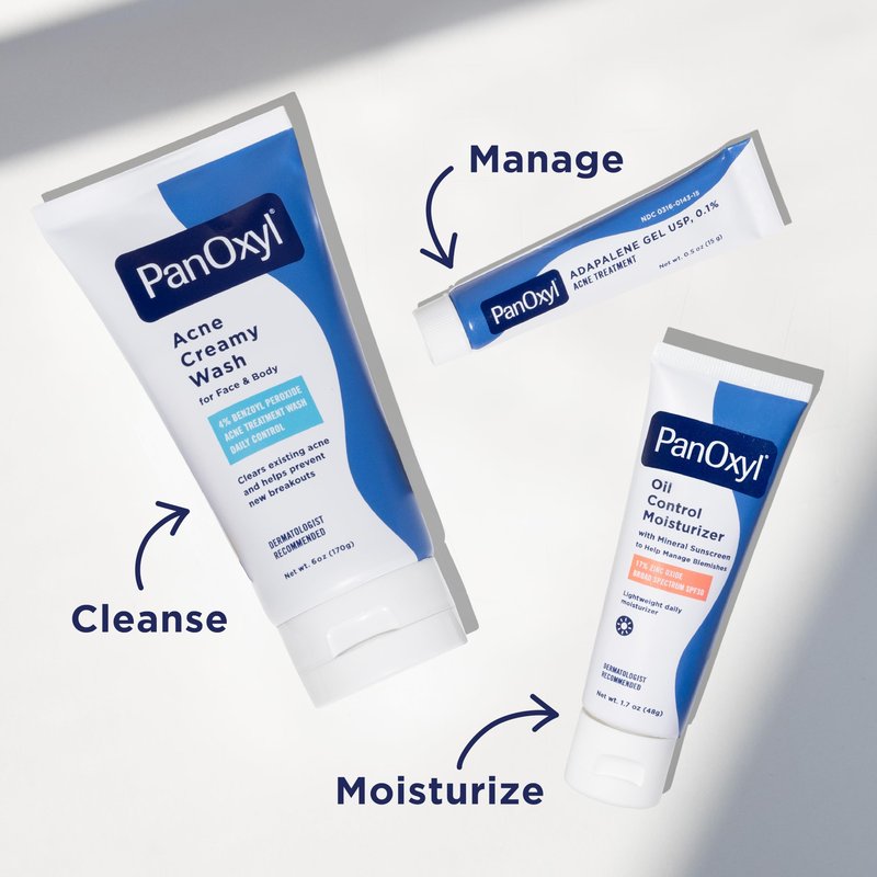 PanOxyl Adapalene 0.1% Leave-On Gel, Retinoid Gel Acne Treatment, 30-Day Supply, Acne Prone Skin, Oil Free, Fragrance Free, Paraben Free, 0.5 oz