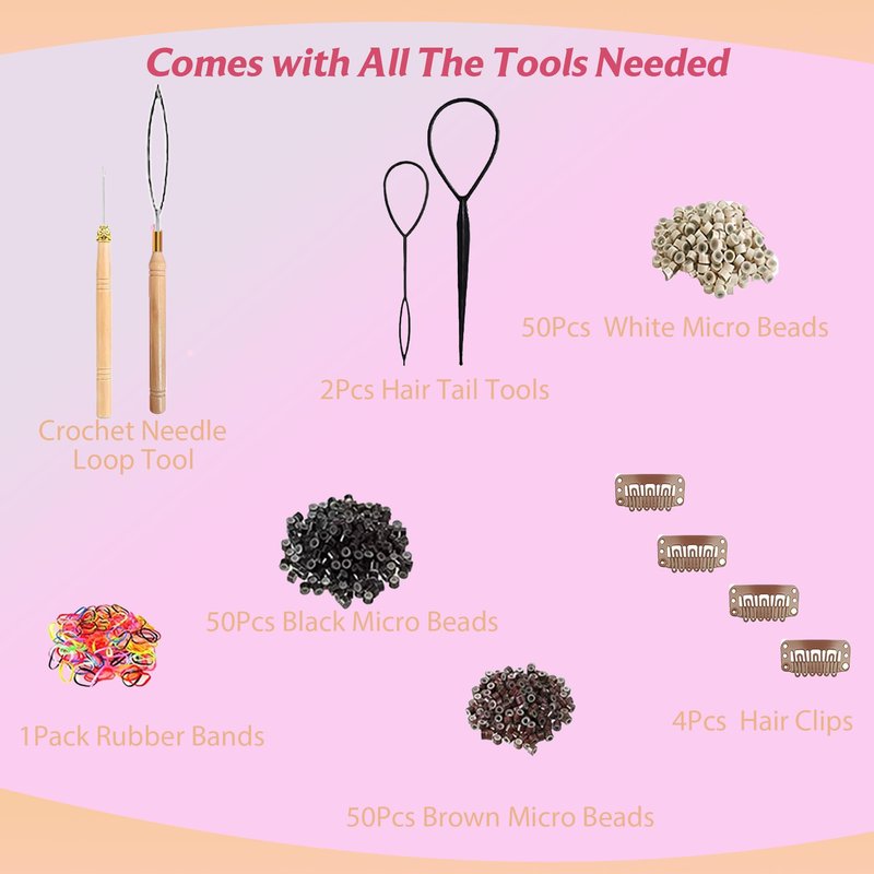 GTTUKK Hair Tinsel Kit (48 Inch,20 Colors,6000 strands), Tinsel Hair Extensions with Tools，Heat Resistant Fairy Hair Tinsel Kit for Women Girls Hair Accessories