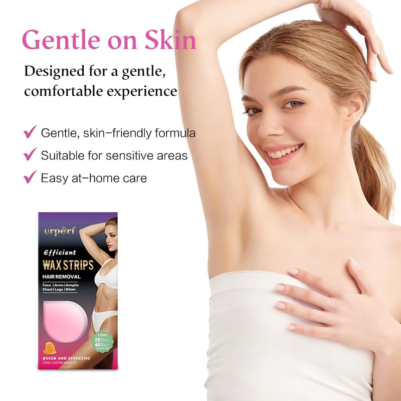 Regine Switzerland Wax Strips for Effortless Hair Removal - No Heat Needed, 20 Large & 40 Small Strips