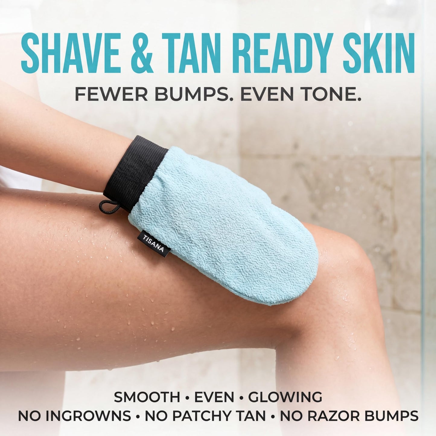 Exfoliating Glove for Shower – Dual-Sided Scrubber Mitt – Deep Exfoliation Washcloth Mittens – Dead Skin & Tan Remover for Body – Body & Face Exfoliator Loofah Wash Cloths for Showering (1-Pack)