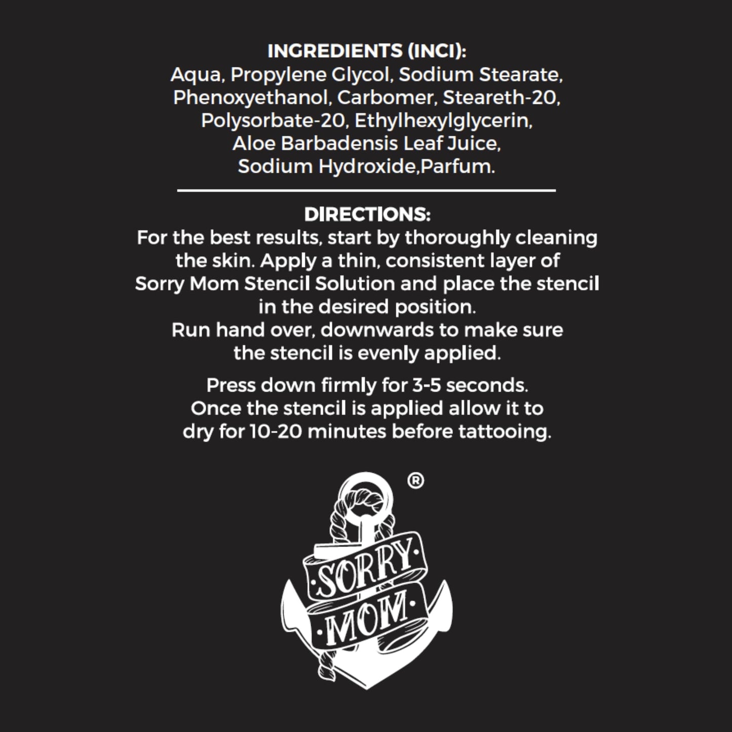 Sorry Mom Tattoo Stencil Gel Solution -Tattoo Transfer Gel for Clean, Dark Stencils - HOLD FAST Tattoo Stencil Transfer Gel for Tattooing - Tattoo Gel & Tattoo Supplies By Professionals (8.0 oz)