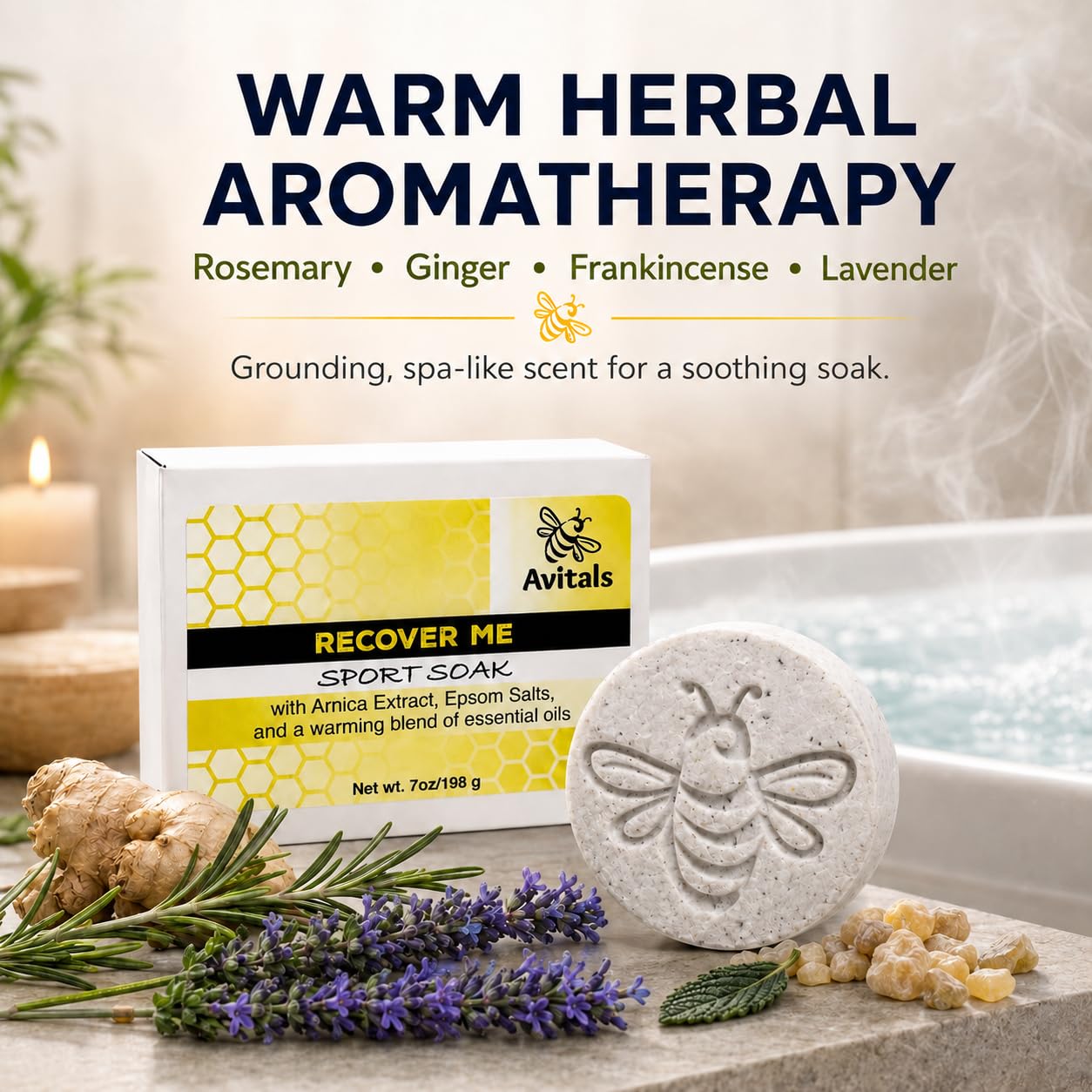 Muscle Recovery Bath Bombs – Arnica, Epsom Salt & Essential Oil Bath Soak for Sore Muscles, Post-Workout Relaxation, Handmade Natural Bath Bombs, 2 Pack